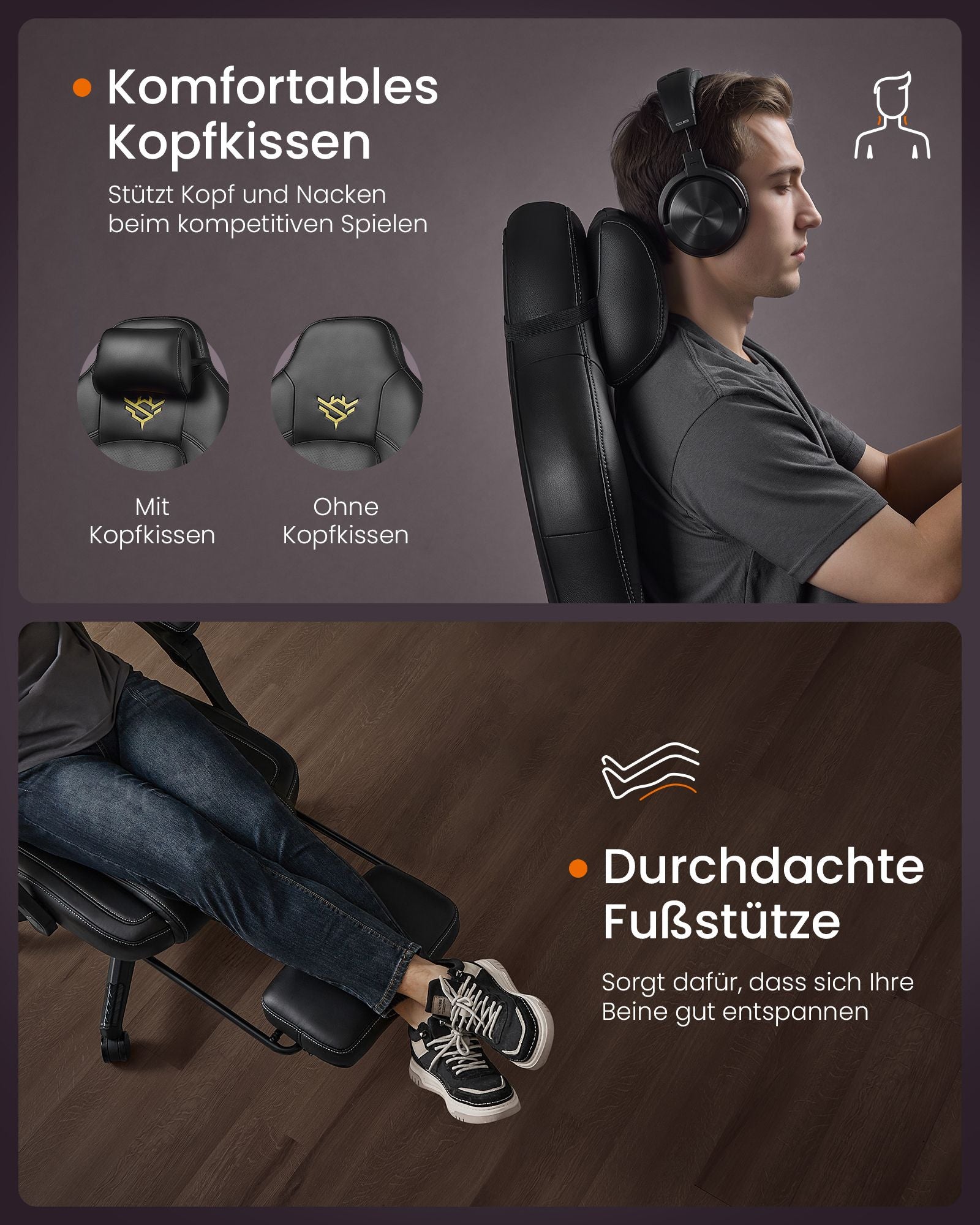 Höhe -Anpassbare Spielstuhl mit Fußstütze und Tintenschwarzkissen