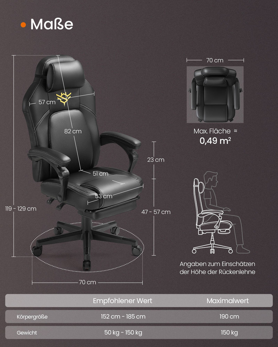 Höhe -Anpassbare Spielstuhl mit Fußstütze und Tintenschwarzkissen