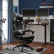 Gaming Chair - Game Chair - Bürostuhl - mit Fußstütze und Kopfstütze - Schwarz
