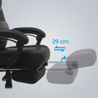 Gaming Chair - Game Chair - Bürostuhl - mit Fußstütze und Kopfstütze - Schwarz