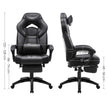 Gaming Chair - Game Chair - Bürostuhl - mit Fußstütze und Kopfstütze - Schwarz