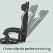 Gamingstoel – Ergonomisch – Pocketvering Zitkussen – Uitschuifbare Voetensteun – Tot 150 kg – Zwart en Wit