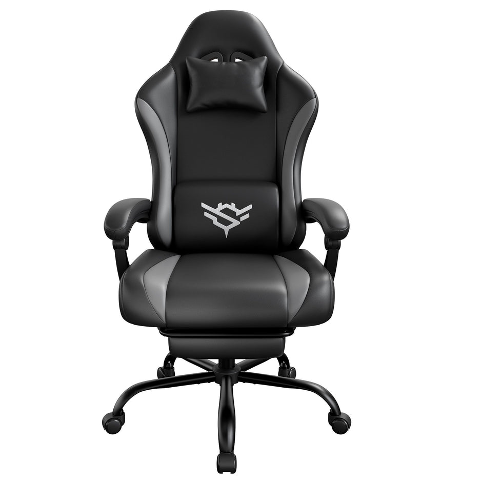Gamingstoel - Ergonomisch - Met Voetensteun - 135° Kantelbaar - Zwart-Grijs