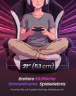 Gamingstoel – Imitatiesuède – Voetensteun en Lendekussen – 135° Kantelbaar – Tot 150 kg – Inktzwart en Wolkenwit