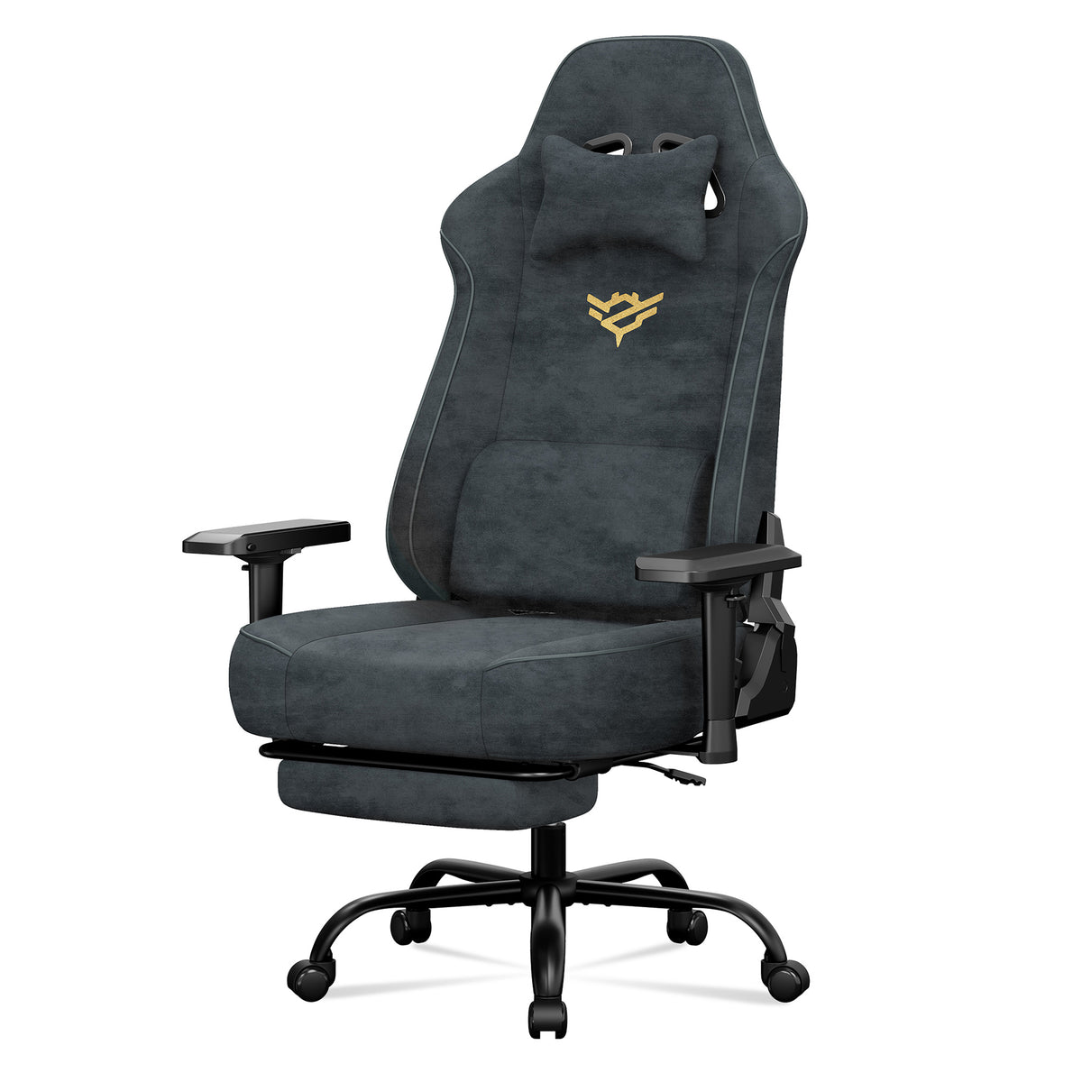 Gamingstoel - Met Voetsteun en 4D-Armleuningen - Tot 200 kg - Antracietgrijs - 72 x 72 x (125-135) cm