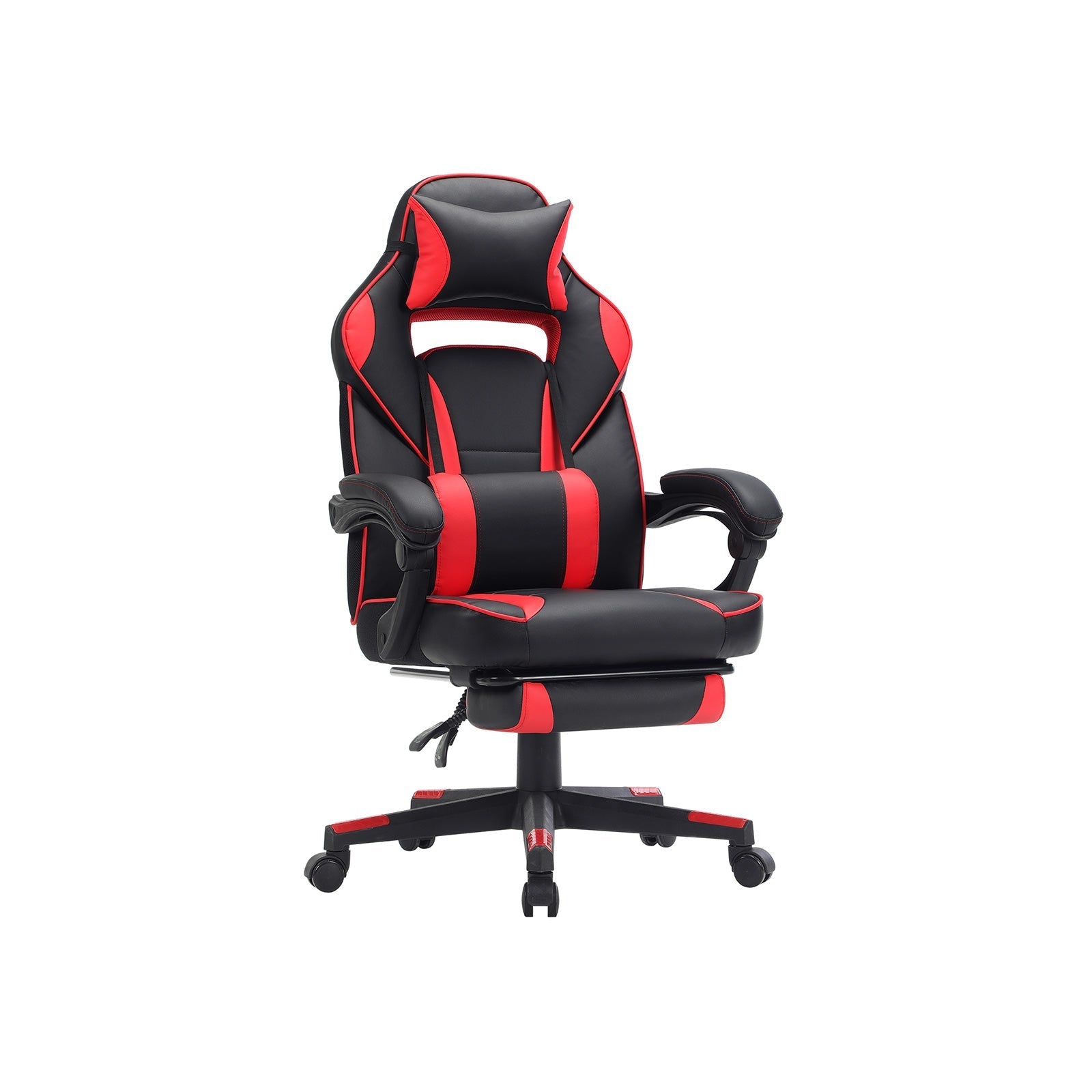 Spielstuhl - Gaming Office Chair mit Fußstütze - Schwarz/Rot