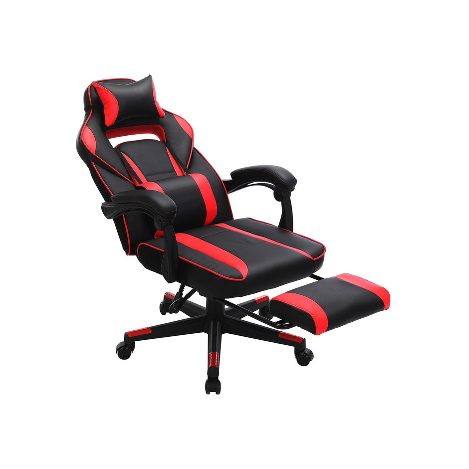 Spielstuhl - Gaming Office Chair mit Fußstütze - Schwarz/Rot