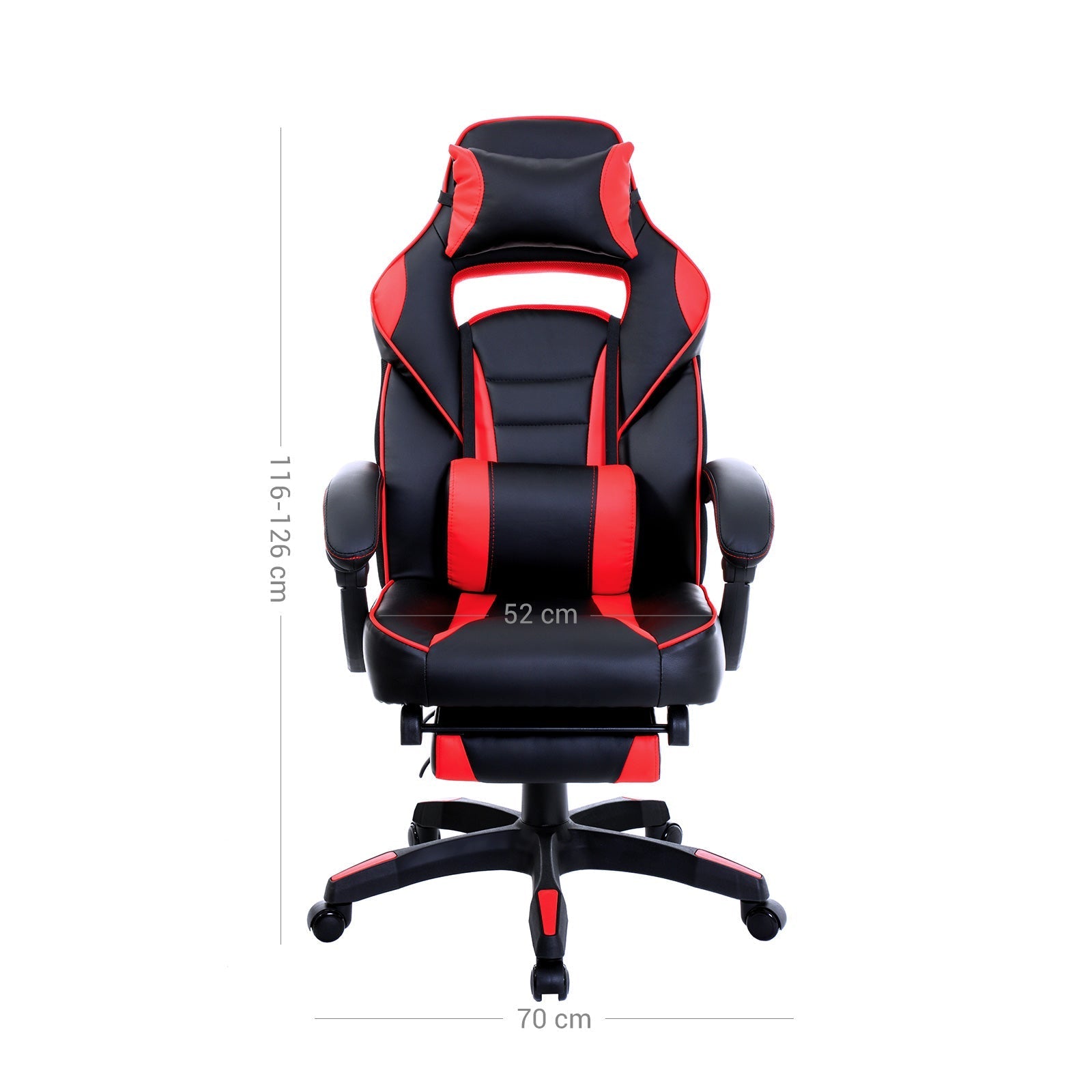 Spielstuhl - Gaming Office Chair mit Fußstütze - Schwarz/Rot
