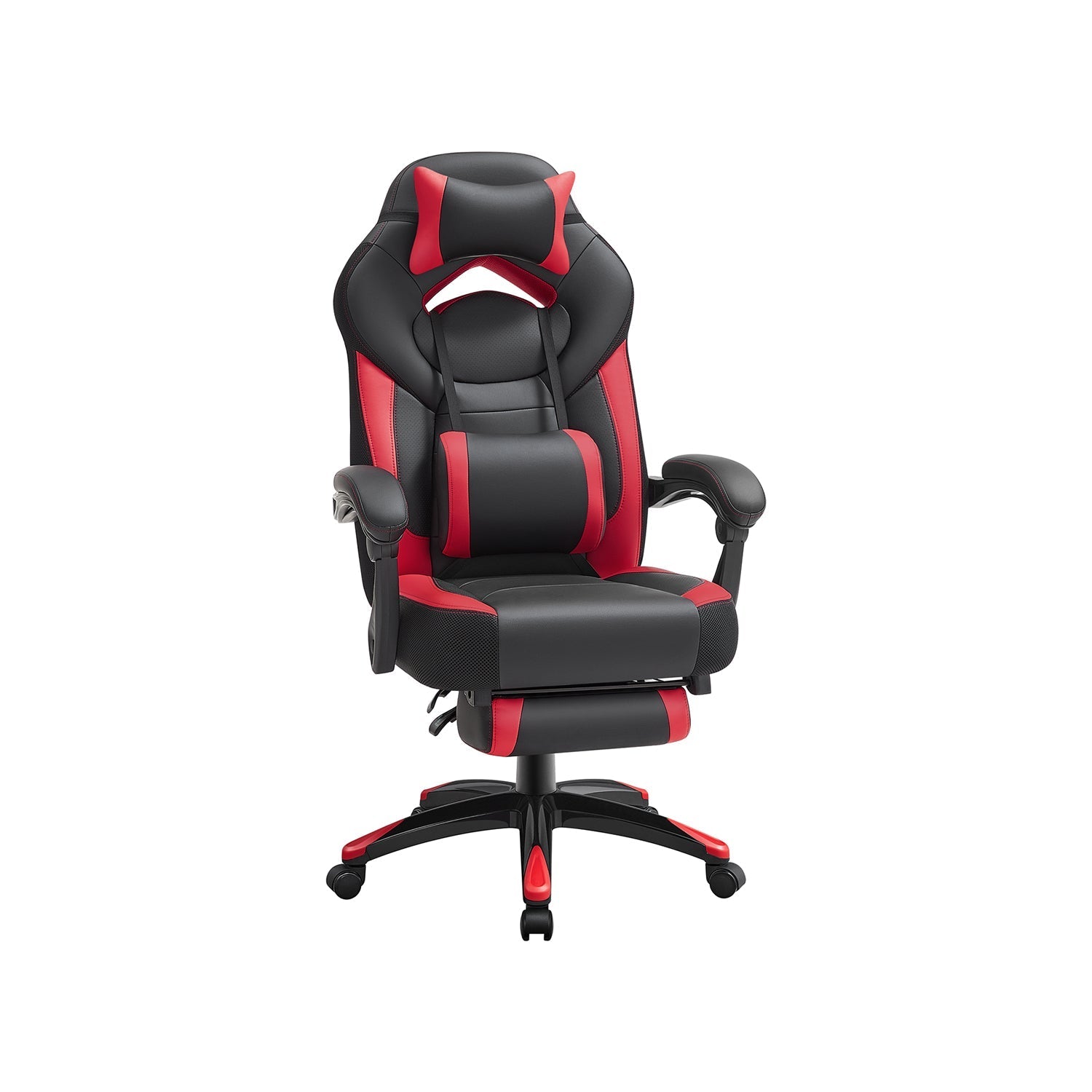 Gaming Chair - Game Chair - Bürostuhl - mit Fußstütze und Kopfstütze - Schwarz