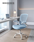 Office Chair - Ergonomisch - mit faltbaren Armlehnen - Nebelblau
