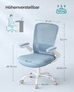 Office Chair - Ergonomisch - mit faltbaren Armlehnen - Nebelblau