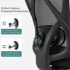 Office Chair - Ergonomischer Bürostuhl - Verstellbarer Computerstuhl - Schwarz
