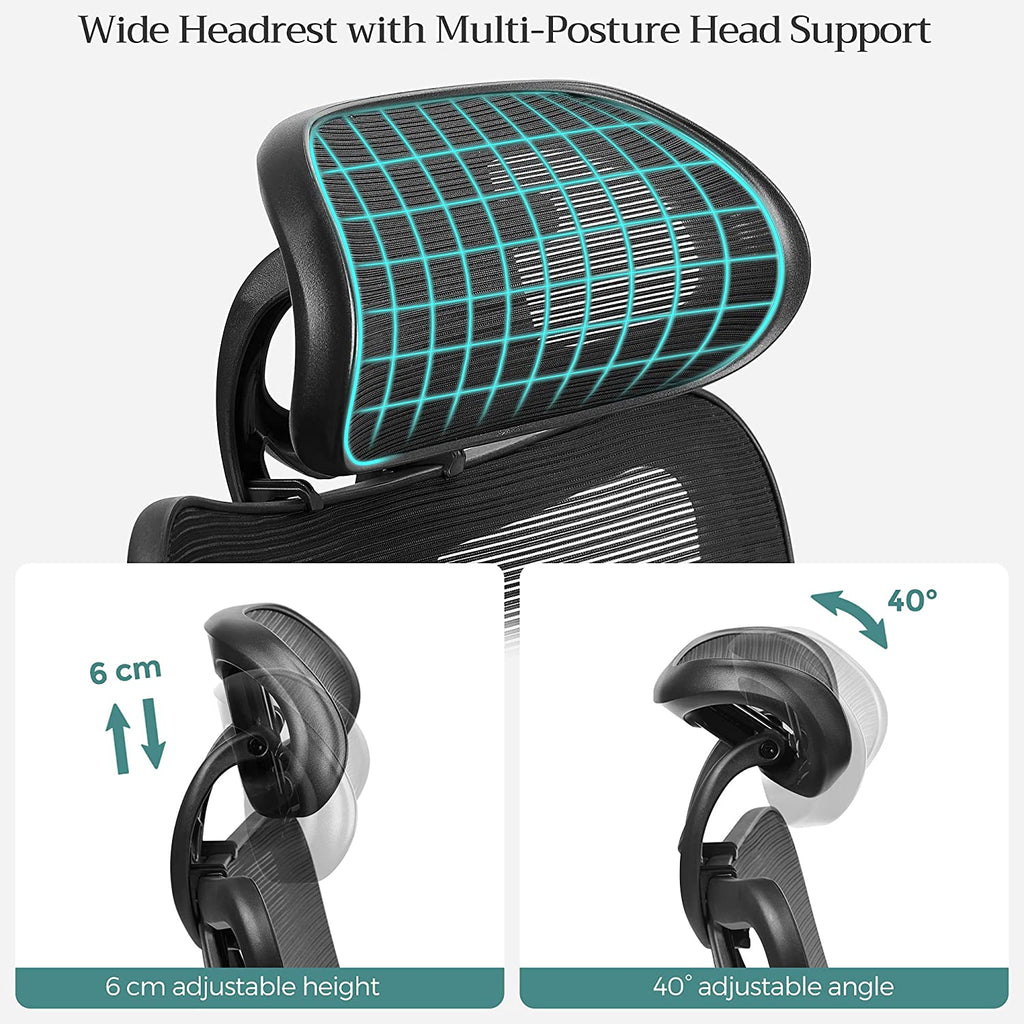 Office Chair - Ergonomischer Bürostuhl - Verstellbarer Computerstuhl - Schwarz