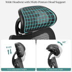 Office Chair - Ergonomischer Bürostuhl - Verstellbarer Computerstuhl - Schwarz