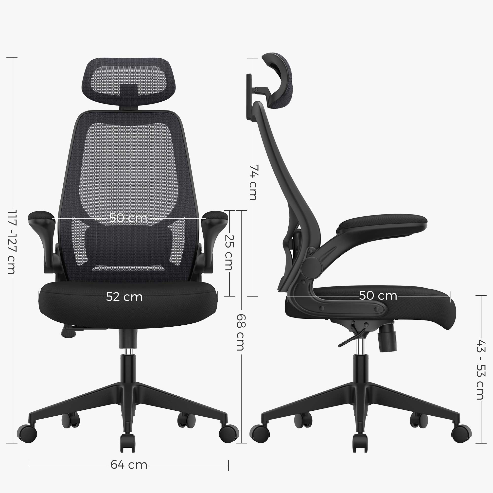 Office Chair - Ergonomisch - einstellbarer Schaukelstuhl - Schwarz