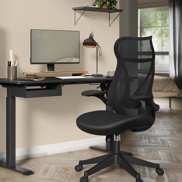 Office Stuhl mit Backer und Armlehnen Tinte -Black
