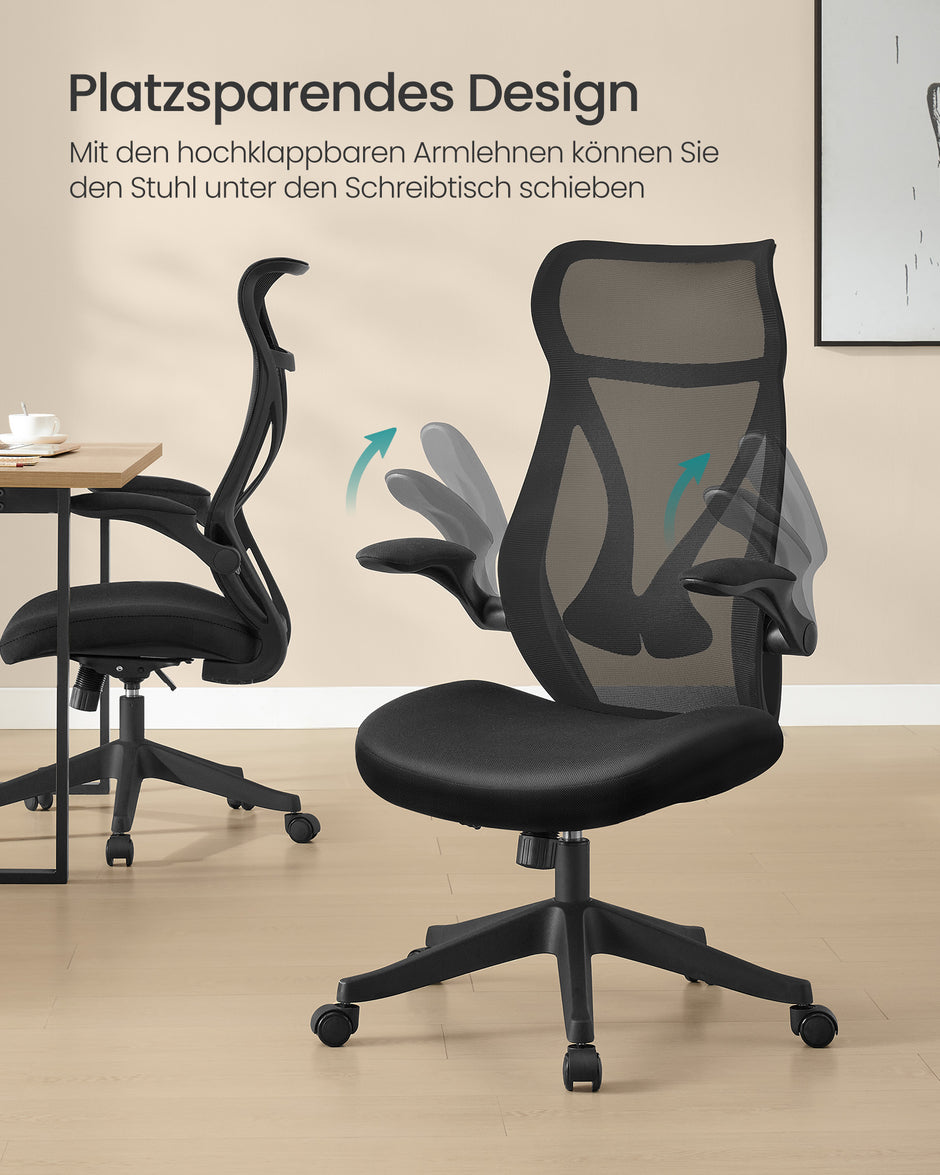 Office Stuhl mit Backer und Armlehnen Tinte -Black