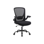 Office Stuhl - Computerstuhl - mit klappbaren Armlehnen - Verstellbare Rückenlehne - Schwarz Weiß