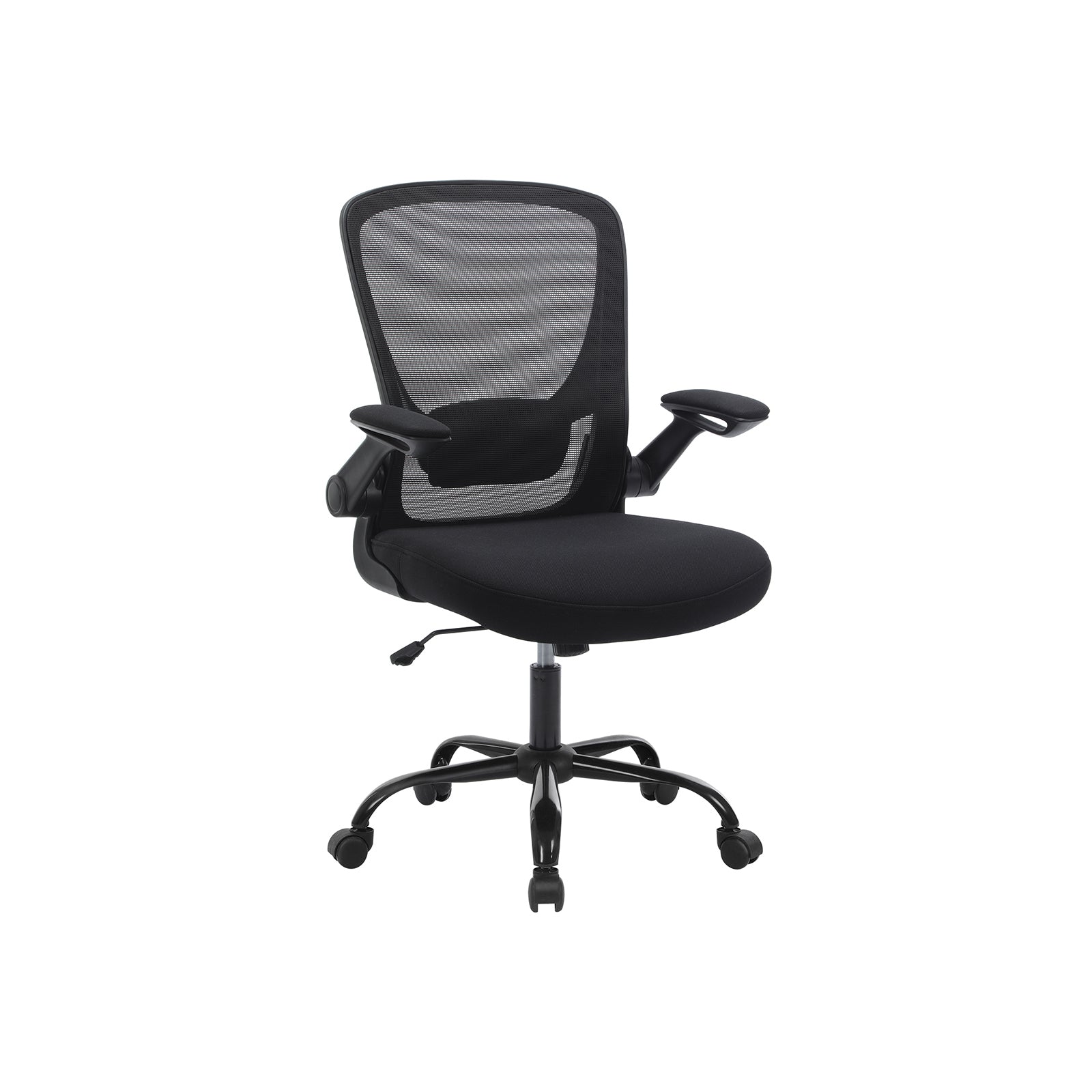 Office Stuhl - Computerstuhl - mit klappbaren Armlehnen - Verstellbare Rückenlehne - Schwarz Weiß