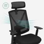 Office Stuhl - Gaming Chair mit Fußstütze und Kopfstütze - Schwarz