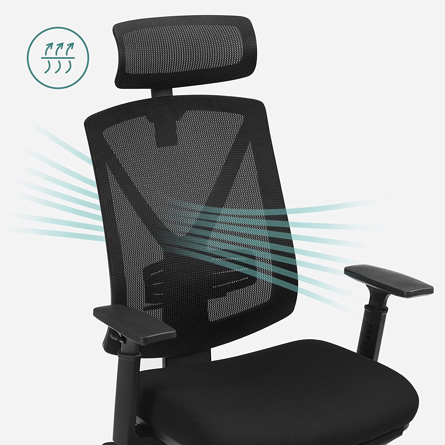 Office Stuhl - Gaming Chair mit Fußstütze und Kopfstütze - Schwarz