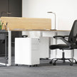 Ladeblok - Archivschrank - Büroschrank mit Rädern und Schloss - Weiß