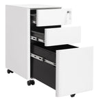 Ladeblok - Archivschrank - Büroschrank mit Rädern und Schloss - Weiß