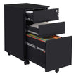 Ladeblok - Mobiler Container - mit Rädern und Schloss - 3 Schubladen - schwarz