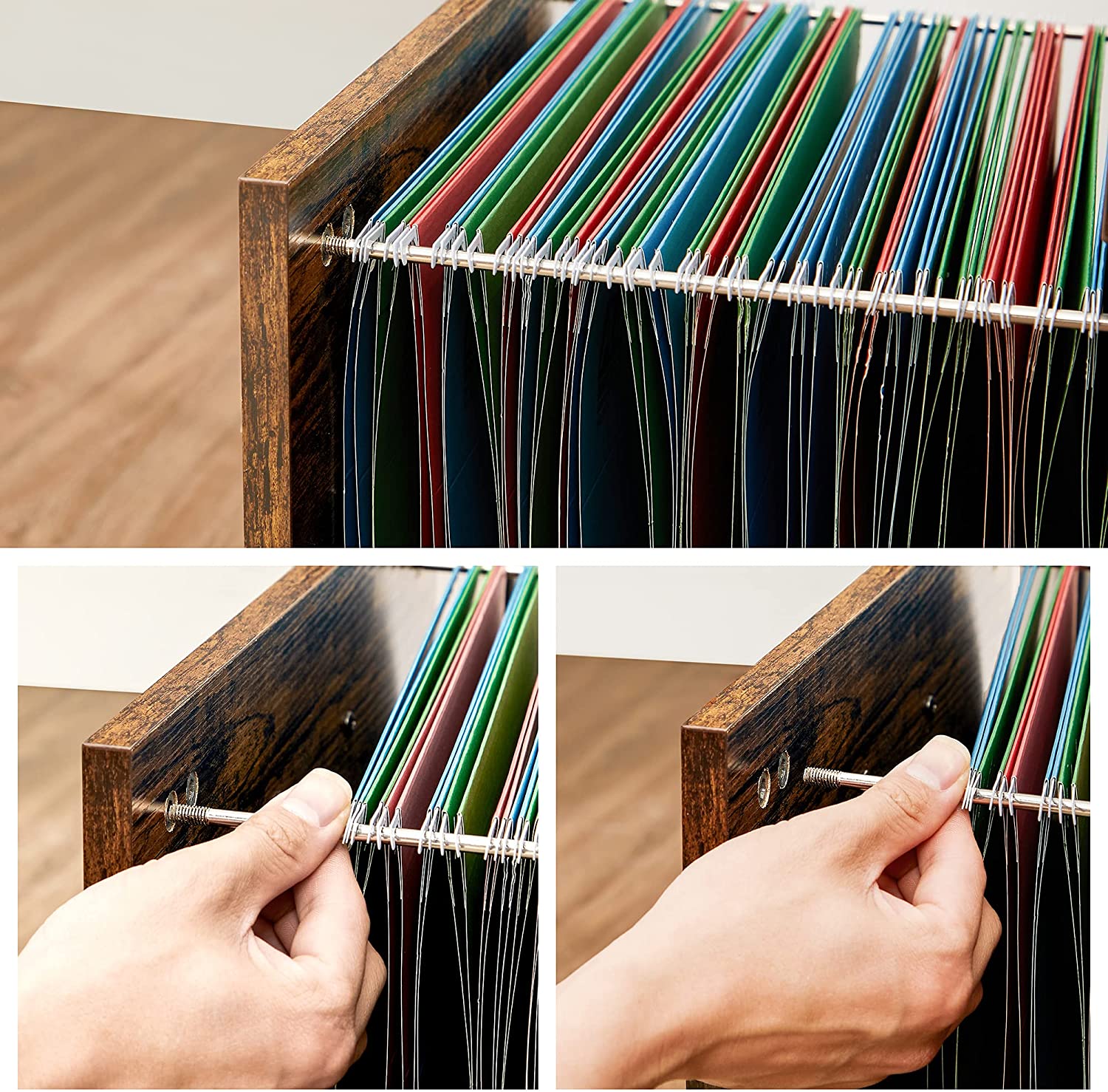 Archivschrank - Bücherregal - Lagerschrank auf Rädern - Vintage Brown