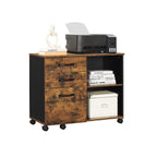 Archivschrank - Bücherregal - Lagerschrank auf Rädern - Vintage Brown