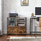 Archivkabinett-Industrial-Vintage Brown-Zwart