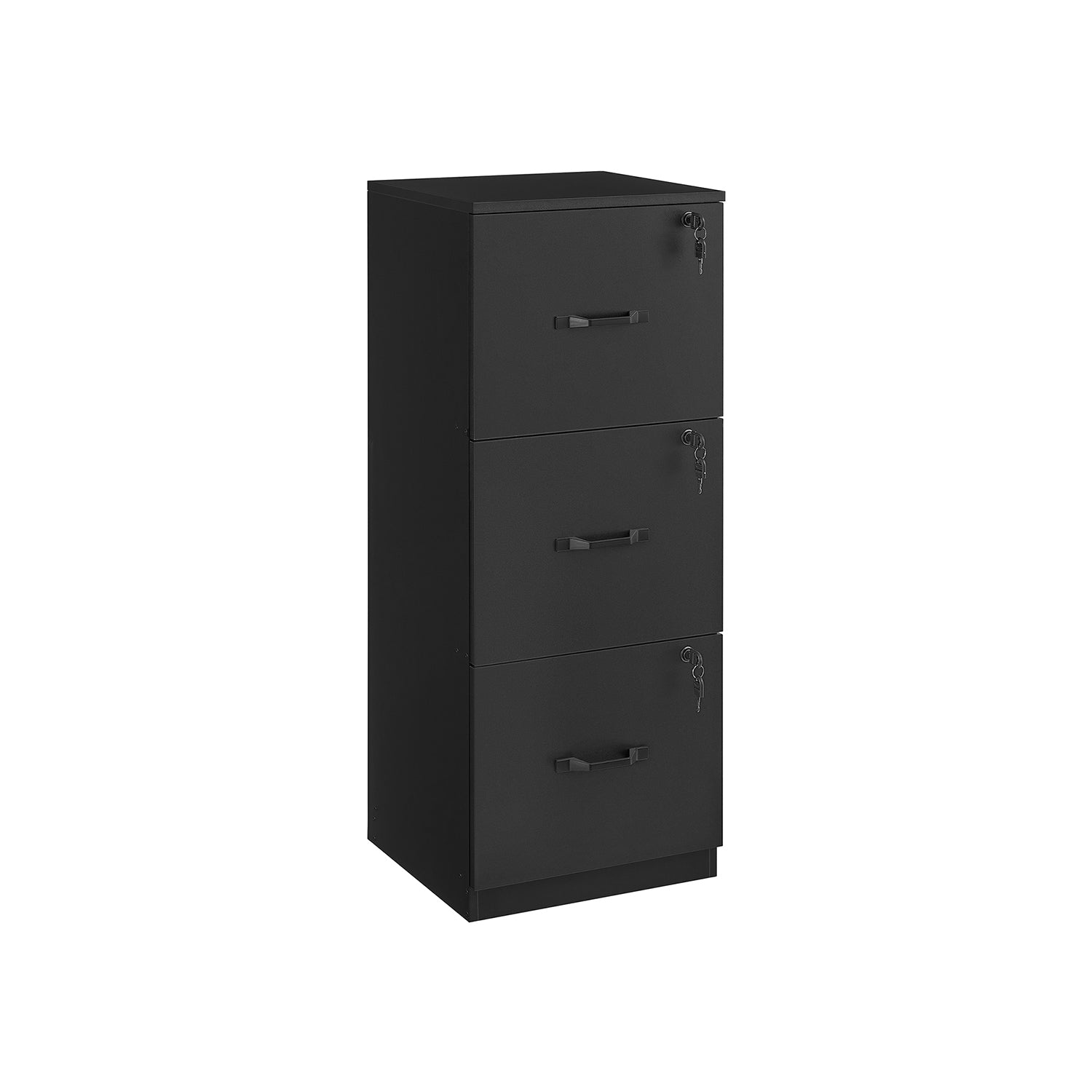 Archivschrank - Büroschrank - mit 3 abschließbaren Schubladen - mit Gräben - Brown - Holz