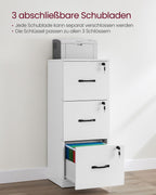 Archivschrank - mit 3 abschließbaren Schubladen - Wolkwit