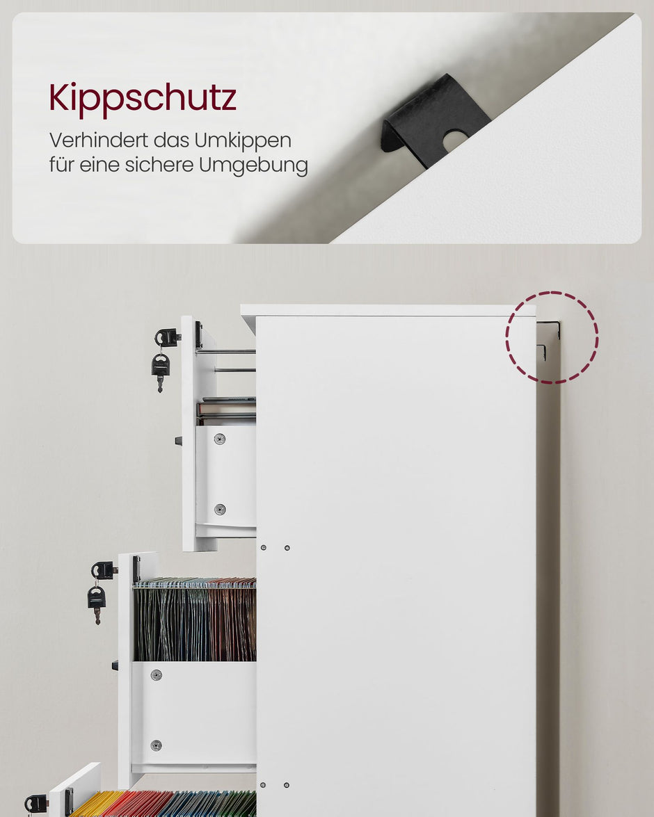 Archivschrank - mit 3 abschließbaren Schubladen - Wolkwit