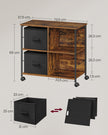Büroschrank-2 Stoffschubladen-Buchstaben Format-Vintage Brown-Inktwek