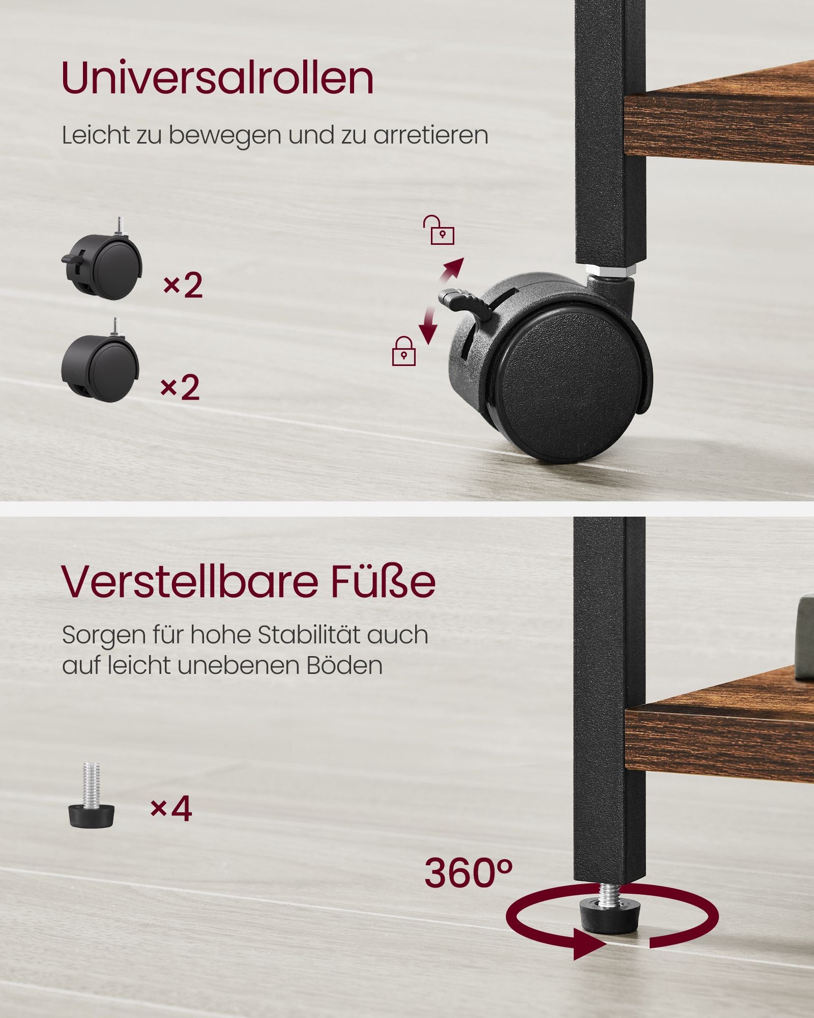 Büroschrank-2 Stoffschubladen-Buchstaben Format-Vintage Brown-Inktwek