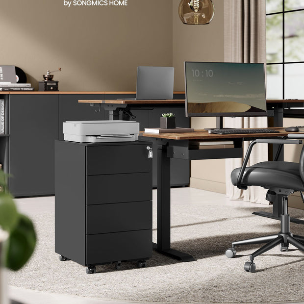 Rollbehälter - 4 Schubladen - auf Rädern - Tinte -Black