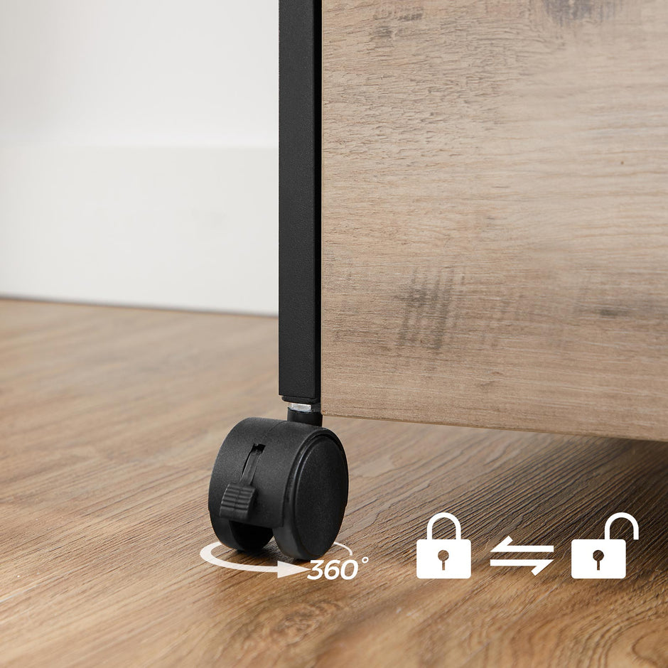 Ladeblok - Bürobox mit 2 Schubladen - auf Rädern - braun/schwarz