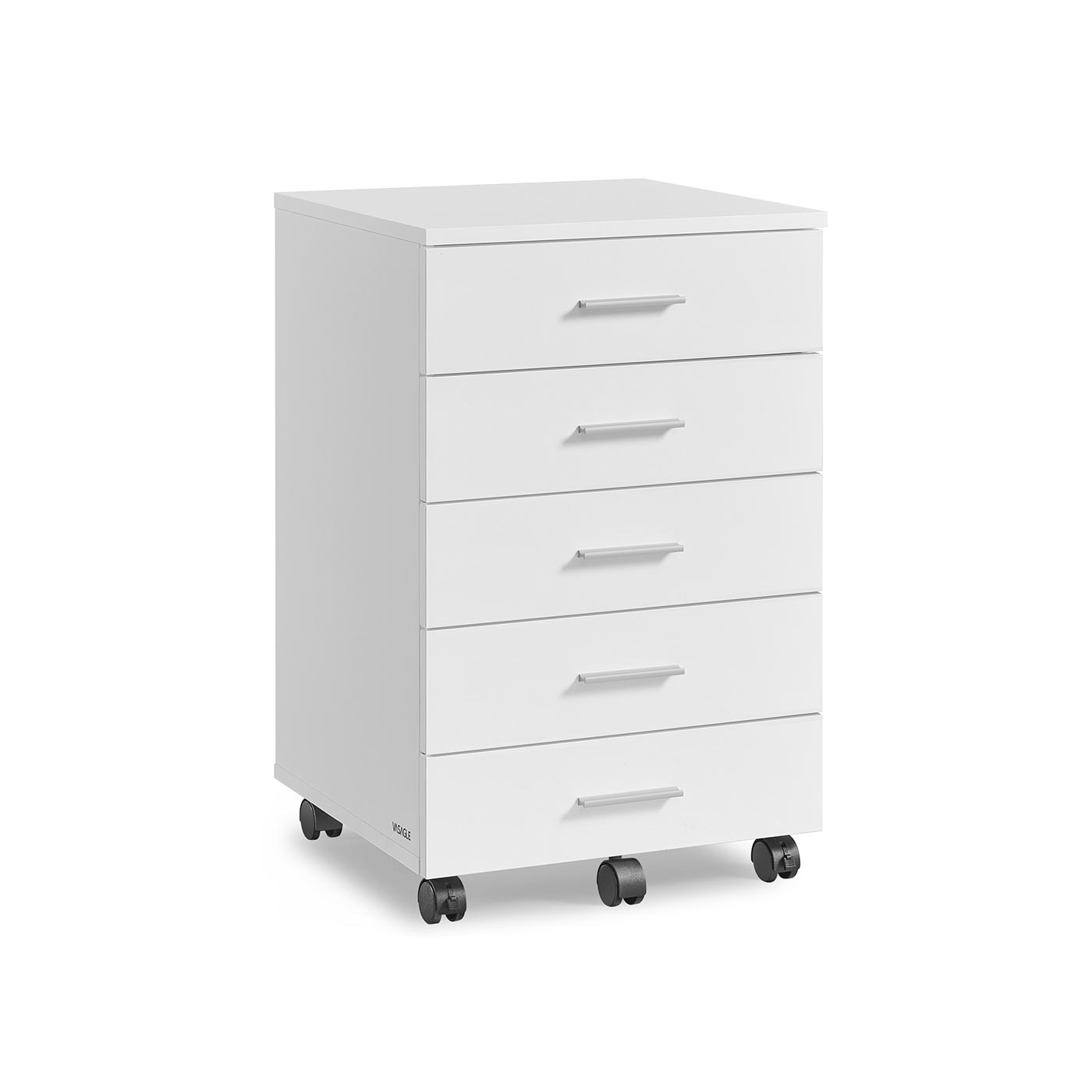 Mobiler Rollbehälter mit fünf Schubladen