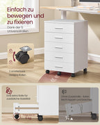 Mobiler Rollbehälter mit fünf Schubladen