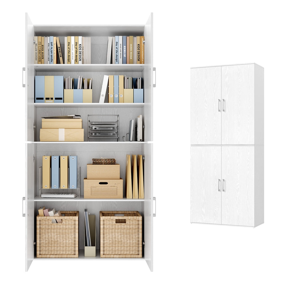 Kast - 80 x 40 x 180 cm - Sneeuwwit - Spaanplaat - Max. belasting per plank 25 kg