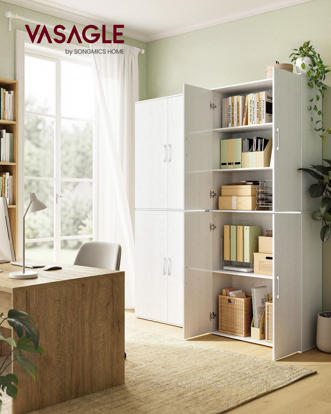 Kast - 80 x 40 x 180 cm - Sneeuwwit - Spaanplaat - Max. belasting per plank 25 kg