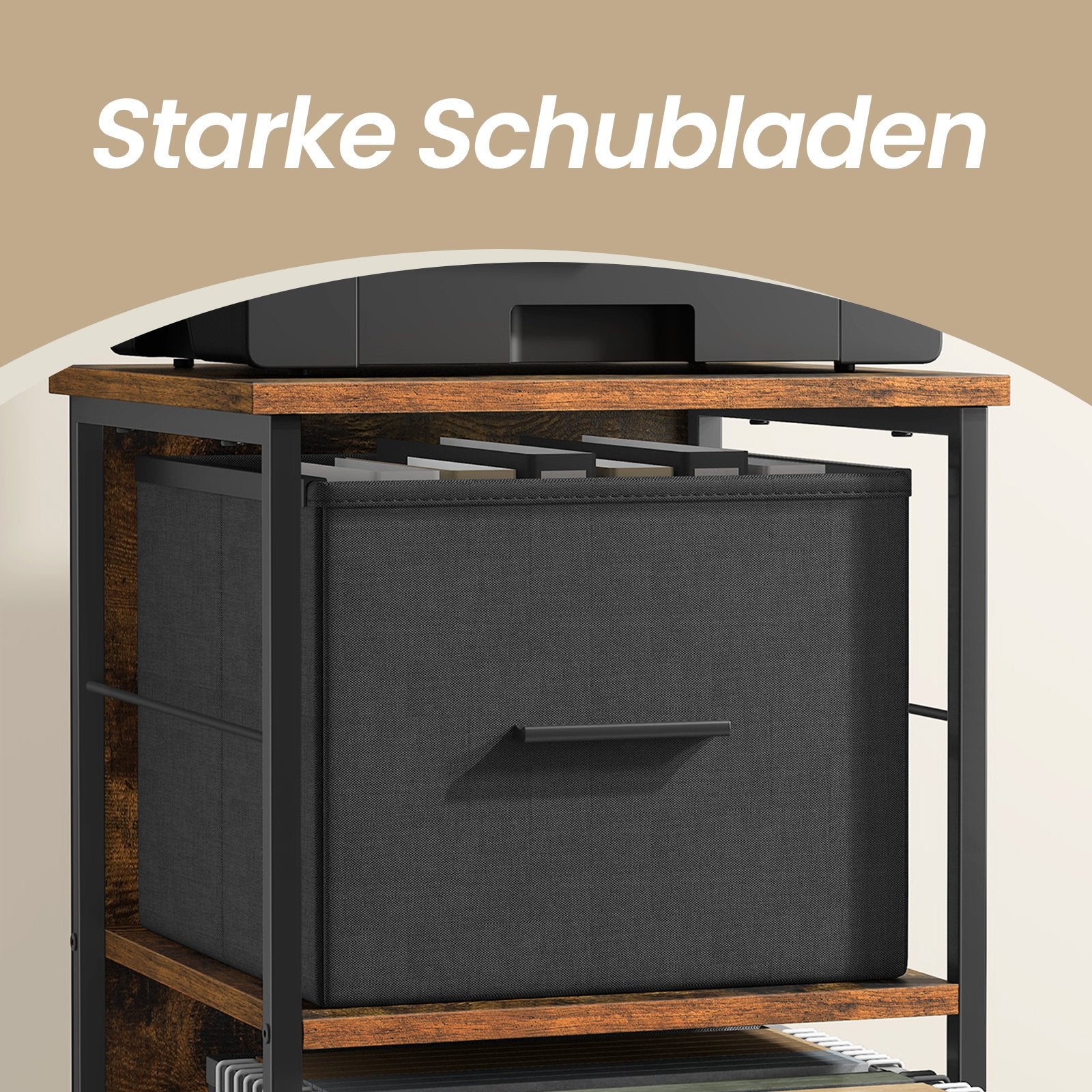 Archivschrank - 2 Schubladen - Druckerstand - für A4