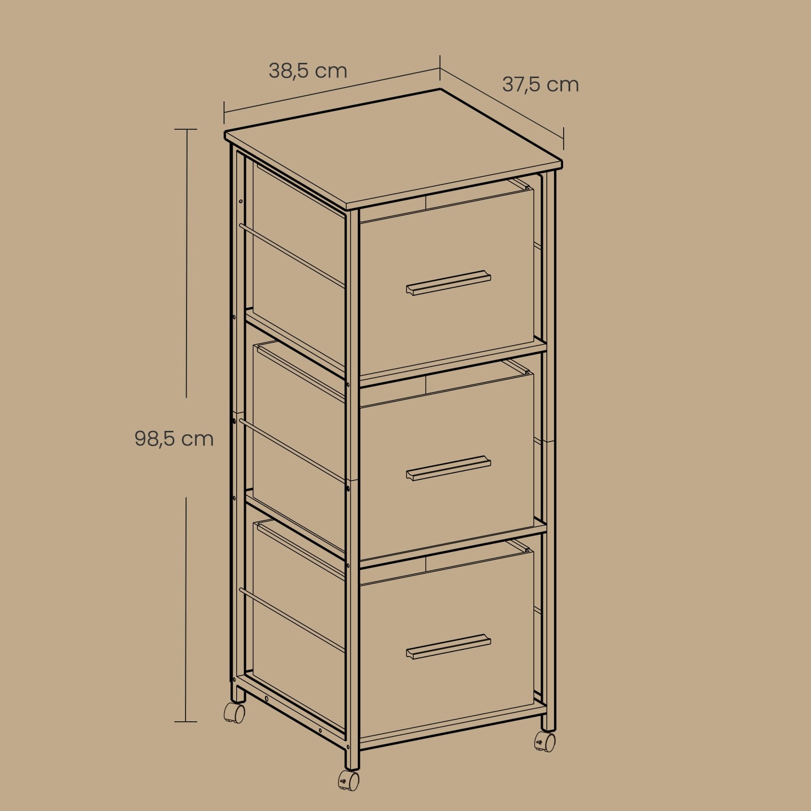 Archivschrank - 2 Schubladen - Druckerstand - für A4