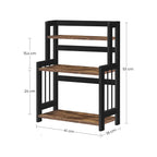 Kräuterregal mit 3 Levels - Küchenständer - Lagerregal - Brown / Schwarz