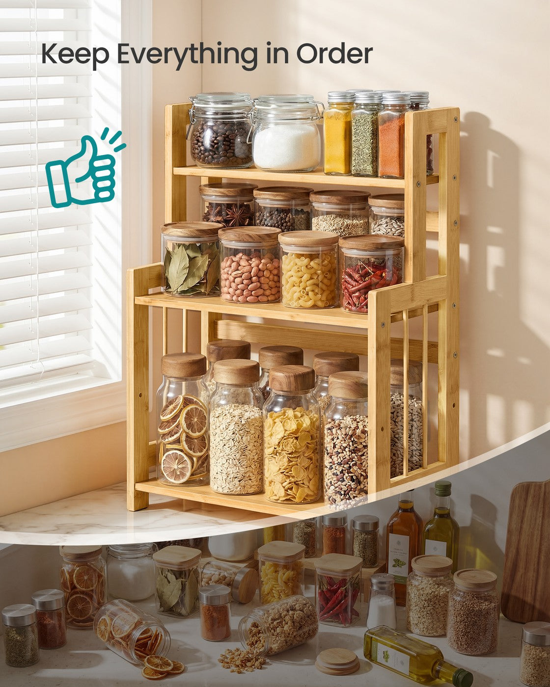 Kitchen Trolley - On Wheels with Shelves