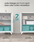 Abschließbares Archivschrank mit 2 Türen - 40 × 80 × 90 cm - Matt Weiß