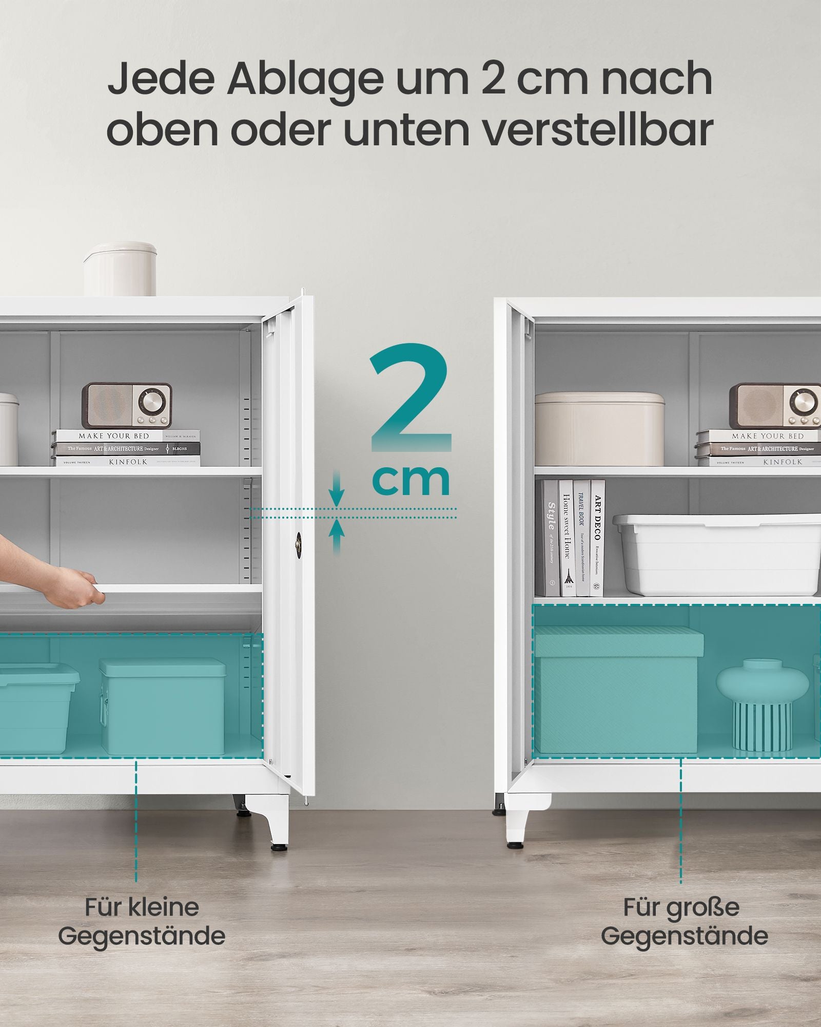 Abschließbares Archivschrank mit 2 Türen - 40 × 80 × 90 cm - Matt Weiß