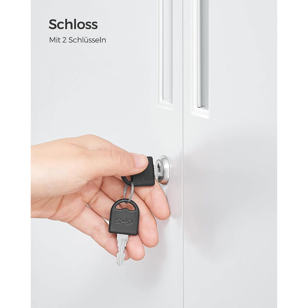 Archivschrank - Werkzeugschrank - van staal - mit 2 Türen - mit Schloss - Weiß