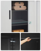Archivschrank - Werkzeugschrank - van staal - mit 2 Türen - mit Schloss - Silber